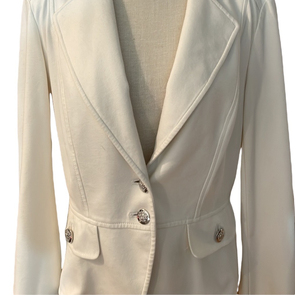 Whbm Cream Winter White Button Down Blazer - image 7
